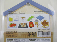 Cute Kawaii Gaia Dinner Party Beer Sake Fried Food Sushi Stickers Flake Sack - for Journal Planner Craft Scrapbook Collectible