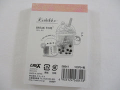 Cute Kawaii Crux Keshikko Mini Notepad / Memo Pad - E - Break Time Bubble Tea - Stationery Designer Paper Collection