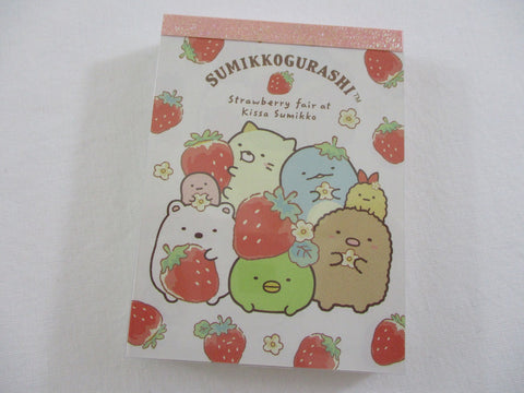 Cute Kawaii San-X Sumikko Gurashi Strawberry Fair Mini Notepad / Memo Pad - A - 2020