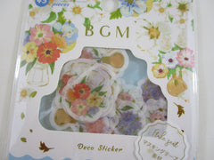 Cute Kawaii BGM Flowers Series Flake Stickers Sack - Flowers in Vases Bouquet Blossom - for Journal Agenda Planner Scrapbooking Craft