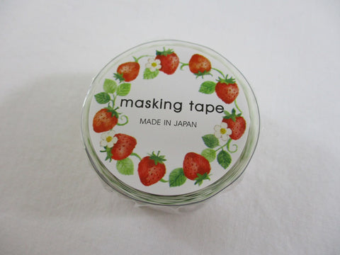 Cute Kawaii Mind Wave Washi / Masking Deco Tape - Strawberry Harvest Strawberries - for Scrapbooking Journal Planner Craft