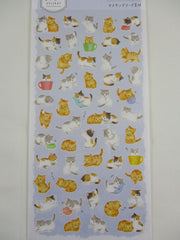 Cute Kawaii MW Animaru  Seal Series - A - Cat Kitten Sticker Sheet - for Journal Planner Craft Diary Scrapbook Penpal Gift