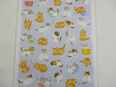 Cute Kawaii MW Animaru  Seal Series - A - Cat Kitten Sticker Sheet - for Journal Planner Craft Diary Scrapbook Penpal Gift