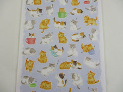 Cute Kawaii MW Animaru  Seal Series - A - Cat Kitten Sticker Sheet - for Journal Planner Craft Diary Scrapbook Penpal Gift