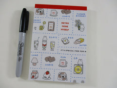 Cute Kawaii  Q-Lia Rabbit Bunny Retro Cafe Cookie Fruit 4 x 6 Inch Notepad / Memo Pad - Stationery Designer Paper Collection