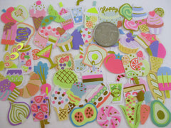 Food Drink Cake Bakery Bread Vegetable Healthy Flake Stickers - 50 pcs - neon style