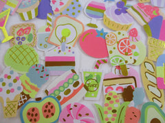 Food Drink Cake Bakery Bread Vegetable Healthy Flake Stickers - 50 pcs - neon style