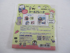 Cute Kawaii Kamio Dog Hedgehog and Penguin Flake Stickers Sack - for Journal Planner Craft Scrapbook Agenda