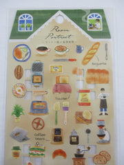 Cute Kawaii Kamio Room Portrait Series Sticker Sheet -  Morning Breakfast Cafe Bread Coffee - for Journal Planner Craft Agenda Organizer Scrapbook