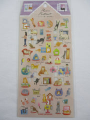 Cute Kawaii Kamio Room Portrait Series Sticker Sheet -  Cat Kitten Home Pet - for Journal Planner Craft Agenda Organizer Scrapbook