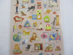 Cute Kawaii Kamio Room Portrait Series Sticker Sheet -  Cat Kitten Home Pet - for Journal Planner Craft Agenda Organizer Scrapbook