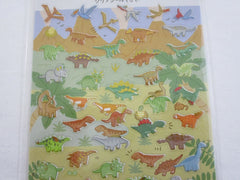 Cute Kawaii Kamio Dino Dinosaurs Sticker Sheet - with Gold Accents - for Journal Planner Craft Agenda Organizer Scrapbook