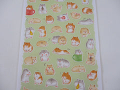 Cute Kawaii MW Animaru  Seal Series - F - Hamster Sticker Sheet - for Journal Planner Craft