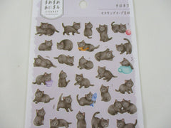 Cute Kawaii MW Animaru  Seal Series - I - Black Cat Sticker Sheet - for Journal Planner Craft