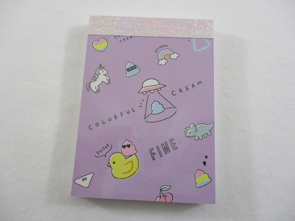 Cute Kawaii Crux Colorful Cream poop Alien Unicorn Mini Notepad / Memo Pad - Stationery Designer Paper Collection