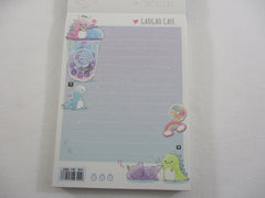 Cute Kawaii Q-Lia Dino Cafe Bubble Tea Tapioca Drink 4 x 6 Inch Notepad / Memo Pad - Stationery Designer Paper Collection