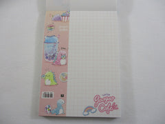 Cute Kawaii Q-Lia Dino Cafe Bubble Tea Tapioca Drink 4 x 6 Inch Notepad / Memo Pad - Stationery Designer Paper Collection