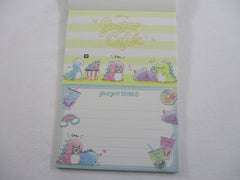 Cute Kawaii Q-Lia Dino Cafe Bubble Tea Tapioca Drink 4 x 6 Inch Notepad / Memo Pad - Stationery Designer Paper Collection