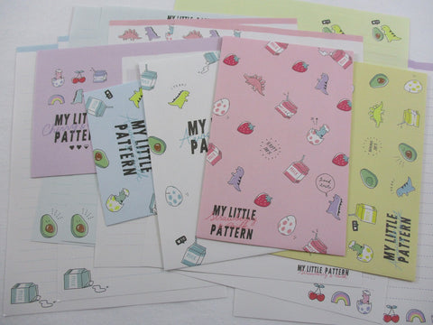 Crux My Little Pattern - Dino Dinosaurs Strawberry Milk Letter Sets - Stationery Writing Paper Envelope