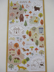 Cute Kawaii MW Scenic Season Series - A - Autumn Fall Bear Fox Sticker Sheet - for Journal Planner Craft