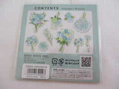 MW Salon de Fleur Flowers - Flake Stickers Sack - Green Blue - Beautiful Garden Love Wedding Bouquet for Journal Agenda Planner Scrapbooking Craft