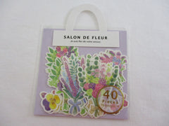 MW Salon de Fleur Flowers - Flake Stickers Sack - Purple Pink - Beautiful Garden Love Wedding Bouquet for Journal Agenda Planner Scrapbooking Craft