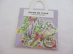 MW Salon de Fleur Flowers - Flake Stickers Sack - Purple Pink - Beautiful Garden Love Wedding Bouquet for Journal Agenda Planner Scrapbooking Craft