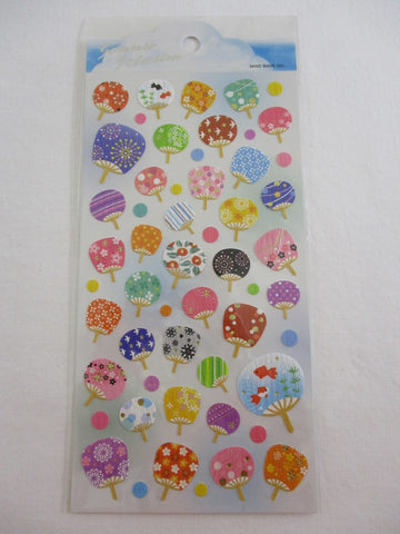 Cute Kawaii MW Summer Selection Series - Beautiful Hand Fan Sticker Sheet - for Journal Planner Craft Organizer Calendar