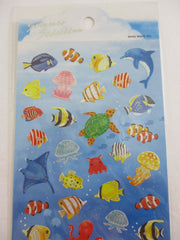 Cute Kawaii MW Summer Selection Series - Fish Dolphin Crab Ocean Sea Beach Sticker Sheet - for Journal Planner Craft Organizer Calendar Diary Penpal Scrapbook Gift