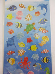 Cute Kawaii MW Summer Selection Series - Fish Dolphin Crab Ocean Sea Beach Sticker Sheet - for Journal Planner Craft Organizer Calendar Diary Penpal Scrapbook Gift