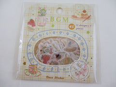 Cute Kawaii BGM Flake Stickers Sack - Tea time Sweet Snack Relax Home - for Journal Agenda Planner Scrapbooking Craft