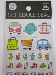 Cute Kawaii Mind Wave Busy Errand Plan Weekly Daily Shopping Food Drink and #Fun Schedule Sticker Sheet - for Journal Planner Craft Organizer