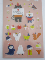 Cute Kawaii Decole Party Celebration Beer Greeting Birthday Food Costume Sticker Sheet - for Journal Planner Craft