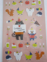 Cute Kawaii Decole Party Celebration Beer Greeting Birthday Food Costume Sticker Sheet - for Journal Planner Craft