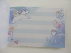 Cute Kawaii Crux Dreamy Hamster and Unicorn Uniham Mini Notepad / Memo Pad - Stationery Designer Paper Collection