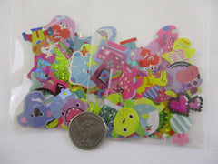 Animals Fish 80's Fun Theme Music Toys Variety Flake Stickers - 50 pcs