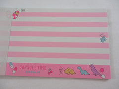 Cute Kawaii  Q-Lia Dino Capsule Time Dinosaurs 4 x 6 Inch Notepad / Memo Pad - Stationery Designer Paper Collection