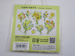 MW Salon de Fleur Flowers - Flake Stickers Sack - Yellow Orange Autumn - Beautiful Garden Love Wedding Bouquet for Journal Agenda Planner Scrapbooking Craft