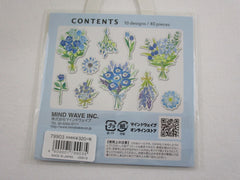 MW Salon de Fleur Flowers - Flake Stickers Sack - Blue - Beautiful Garden Love Wedding Bouquet for Journal Agenda Planner Scrapbooking Craft