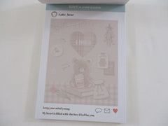 Cute Kawaii Q-Lia Bear Kuma Love with you 4 x 6 Inch Notepad / Memo Pad - Stationery Designer Paper Collection