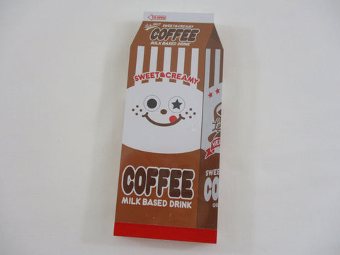 Cute Kawaii Kamio Milk Coffee Carton Die Cut Coupon Style 2.75 x 6.25 Inch Notepad / Memo Pad - Stationery Designer Paper Collection - VHTF