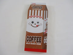 Cute Kawaii Kamio Milk Coffee Carton Die Cut Coupon Style 2.75 x 6.25 Inch Notepad / Memo Pad - Stationery Designer Paper Collection - VHTF