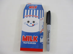 Cute Kawaii Kamio Milk Carton Die Cut Coupon Style 2.75 x 6.25 Inch Notepad / Memo Pad - Stationery Designer Paper Collection - VHTF