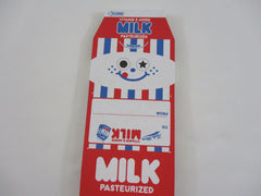 Cute Kawaii Kamio Milk Carton Die Cut Coupon Style 2.75 x 6.25 Inch Notepad / Memo Pad - Stationery Designer Paper Collection - VHTF