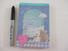 Cute Kawaii Q-Lia Bear Star Girl Corazon 4 x 6 Inch Notepad / Memo Pad - Stationery Designer Paper Collection