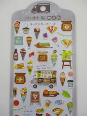 Cute Kawaii Mind Wave & Food Truck Series - Kurumokku Crepe Ice Cream Parfait Desserts Sticker Sheet - for Journal Planner Craft