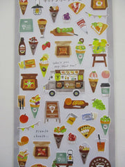 Cute Kawaii Mind Wave & Food Truck Series - Kurumokku Crepe Ice Cream Parfait Desserts Sticker Sheet - for Journal Planner Craft