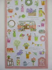 Cute Kawaii Mind Wave & Food Truck Series - Flower Florist Wedding Bloom Spring Garden Beautiful Sticker Sheet - for Journal Planner Craft