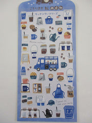 Cute Kawaii Mind Wave & Food Truck Series - Cafe Coffee Latte Drink Cookies Sticker Sheet - for Journal Planner Craft