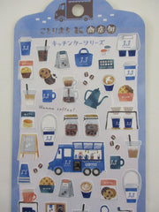 Cute Kawaii Mind Wave & Food Truck Series - Cafe Coffee Latte Drink Cookies Sticker Sheet - for Journal Planner Craft